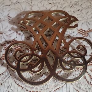 1951 Solid Brass Trivet Thomas Jefferson Cipher Monticello